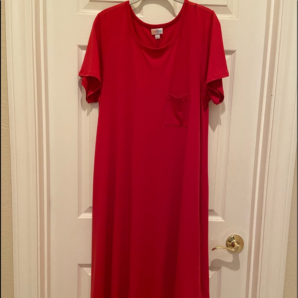 LuLaRoe Red Carly Dress